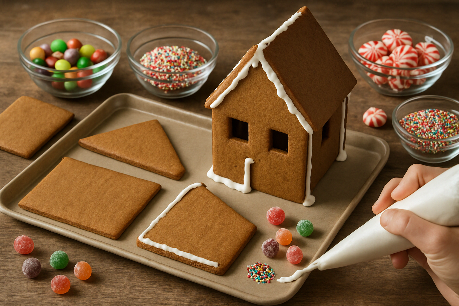 how to make a gingerbread house - Illustration